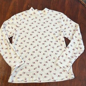 Northcrest mock turtleneck womens medium cream cardinals long sleeved